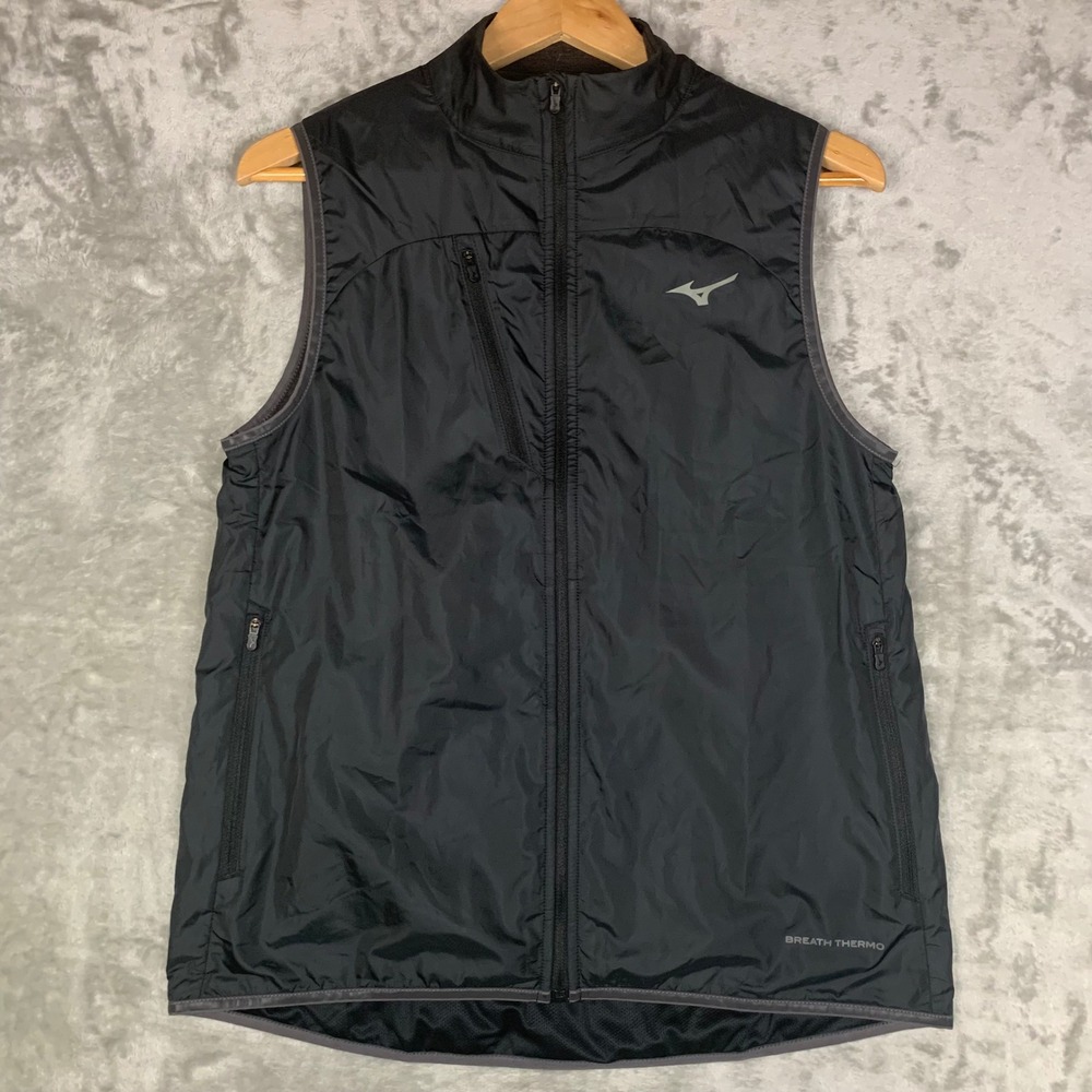 Mizuno Vest Womens M Breath Thermo FZ Performance Running Black Full Zip Vented